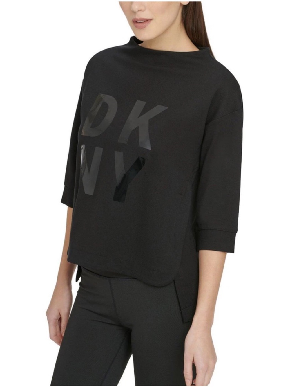 DKNY Black Cropped Logo Sweatshirt